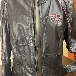 Harley-Davidson limited edition Black and Pink Leather rider leather jacket!